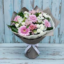 Букет цветов из:  Герберы, Альстромерии и Хризантемы в Золотово