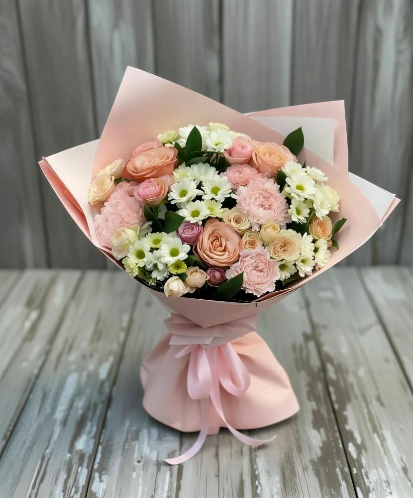 Букет цветов из: Гвоздики, Розы и Хризантемы в Золотово