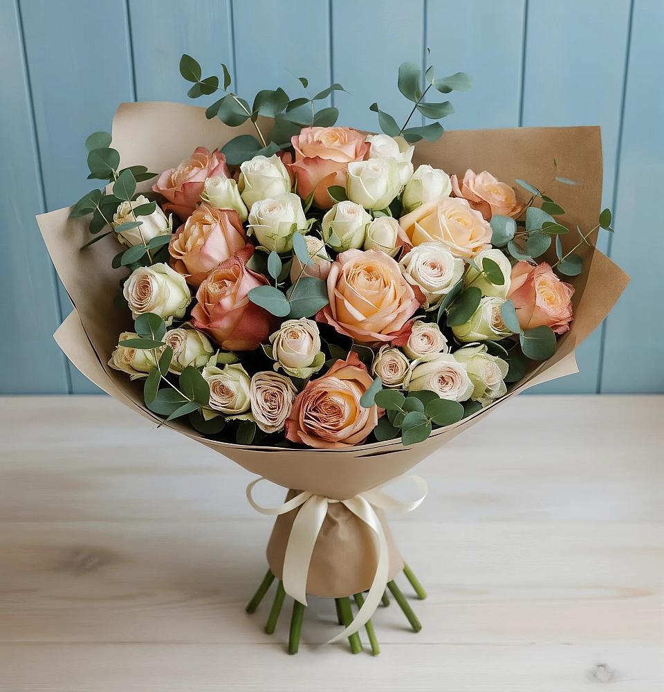 Букет цветов из: Альстромерии и Розы в Золотово