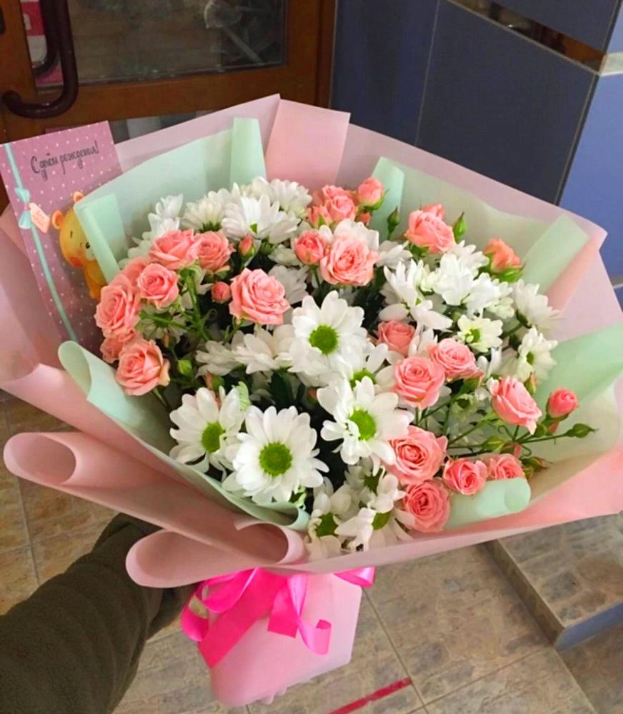 Букет цветов из: Розы и Хризантемы в Золотово