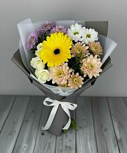 Букет цветов из:  Розы, Герберы и Хризантемы #REPLACE_PRED# Золотово