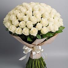 Букет 101 беля роза Белоснежка в Золотово
