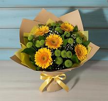 Букет цветов из:  Герберы и Хризантемы в Золотово