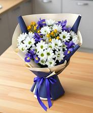 Букет цветов из:  Розы, Ирисы и Хризантемы в Золотово