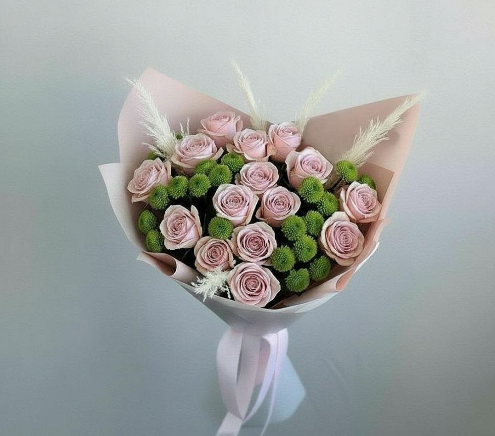 Букет цветов из: Розы и Хризантемы в Золотово