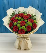 Букет цветов из:  Розы и Хризантемы #REPLACE_PRED# Золотово