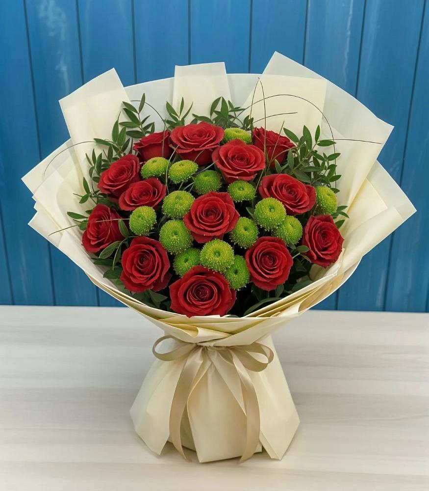 Букет цветов из: Розы и Хризантемы в Золотово